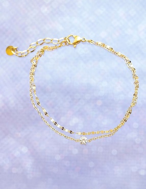 Pulsera Girls Crew 18 K Essentials con acabado chapa de oro