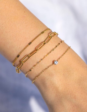 Pulsera Girls Crew 18 K Essentials con acabado chapa de oro