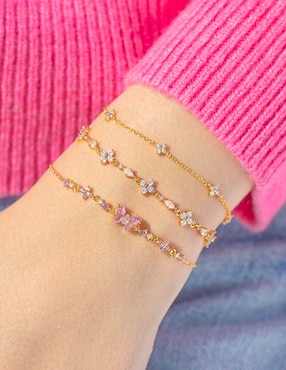 Pulsera Girls Crew 18 k con acabado chapa de oro