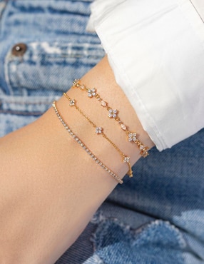 Pulsera Girls Crew 18 k Midnight Sparkle con acabado chapa de oro