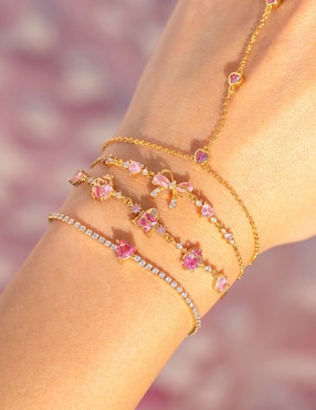 Pulsera Girls Crew 14 K Classic con acabado pavé