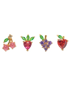 Set de aretes Girls Crew 18 k con acabado chapa de oro