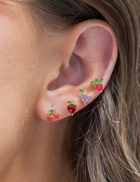 Set de aretes Girls Crew 18 k con acabado chapa de oro