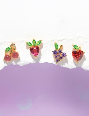 Set de aretes Girls Crew 18 k con acabado chapa de oro
