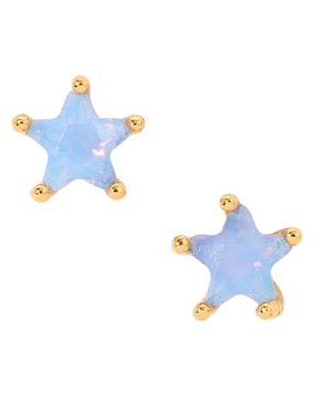 Aretes cortos de estrella Girls Crew Galaxy 18 K con acabado chapa de oro zirconia cúbica