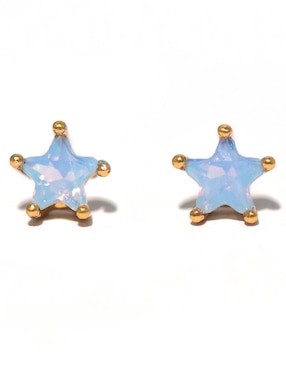 Aretes cortos de estrella Girls Crew Galaxy 18 K con acabado chapa de oro zirconia cúbica