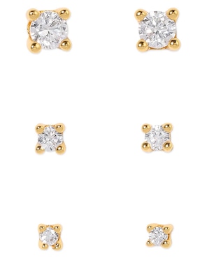 Aretes huggies Girls Crew Classic Radiance 18 k con acabado chapa de oro zirconia cúbica