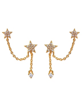 Piercing de estrella Girls Crew 18 k con acabado chapa de oro