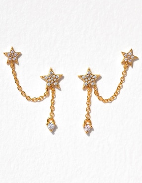 Piercing de estrella Girls Crew 18 k con acabado chapa de oro