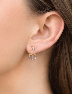 Aretes cortos Girls Crew Galaxy 18 k con acabado chapa de oro