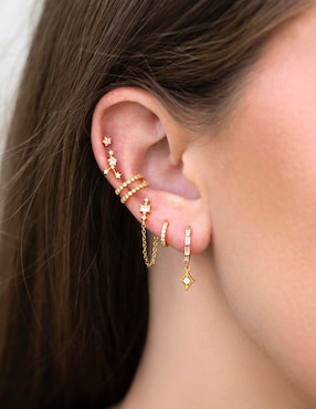 Ear cuff Girls Crew Classic 18 k con acabado chapa de oro