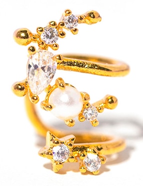 Ear cuff Girls Crew Moonlight 18 k con acabado chapa de oro zirconia cúbica