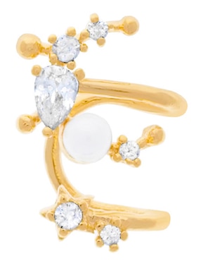 Ear cuff Girls Crew Moonlight 18 k con acabado chapa de oro zirconia cúbica
