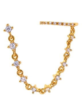 Ear cuff Girls Crew Star Studded 18 k con acabado chapa de oro zirconia cúbica