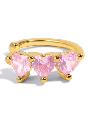 Ear cuff de corazón Girls Crew 18 k con acabado chapa de oro zirconia cúbica
