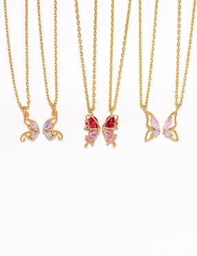 Set collar de mariposa Girls Crew Garden 18 K