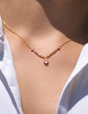 Collar de gato Girls Crew Kitty Kat de baño de oro 18 K