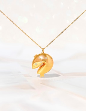 Collar con dije Girls Crew Food de baño de oro 18 K