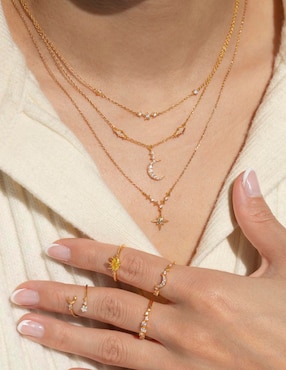 Collar Girls Crew Galaxy de baño de oro 18 K