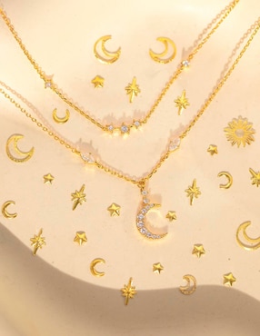 Collar Girls Crew Galaxy de baño de oro 18 K