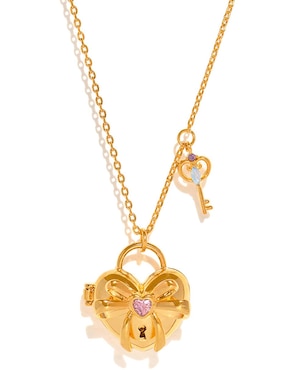 Collar con dije Girls Crew Love de baño de oro 18 K