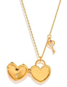 Collar con dije Girls Crew Love de baño de oro 18 K