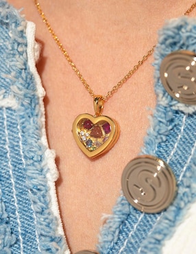Collar con dije de corazón Girls Crew 18 K