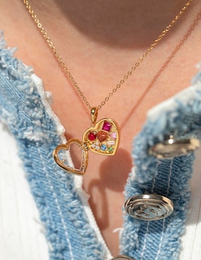 Collar con dije de corazón Girls Crew 18 K