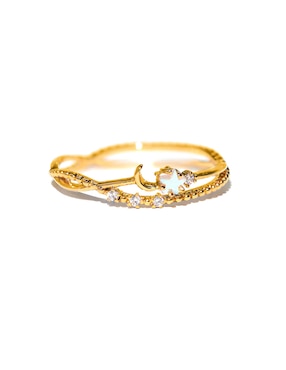 Anillo de luna Girls Crew Sparkle zirconia cúbica chapa de oro