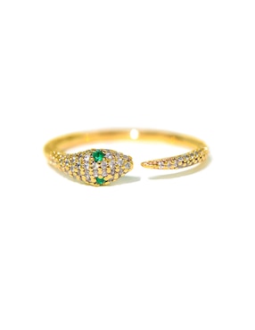 Anillo de serpiente Girls Crew Zoo zirconia cúbica chapa de oro