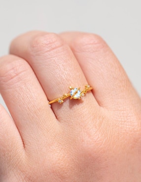 Anillo Girls Crew Galaxy zirconia cúbica chapa de oro