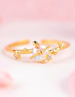 Anillo Girls Crew Galaxy zirconia cúbica chapa de oro