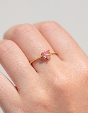 Anillo circular Girls Crew In Love zirconia cúbica chapa de oro