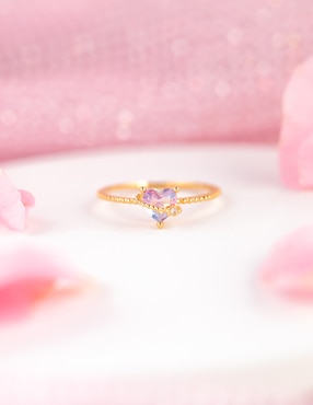 Anillo circular Girls Crew In Love zirconia cúbica chapa de oro