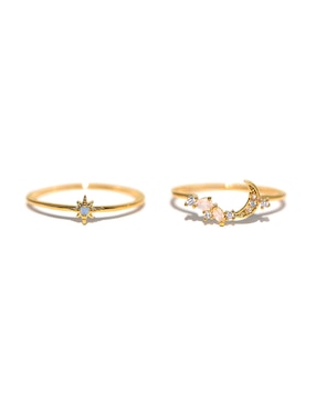 Anillo Girls Crew Celestia zirconia cúbica chapa de oro