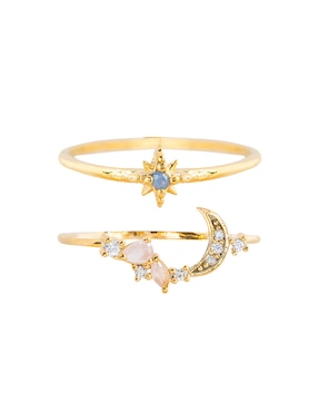 Anillo Girls Crew Celestia zirconia cúbica chapa de oro