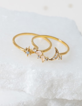 Anillo Girls Crew Celestia zirconia cúbica chapa de oro