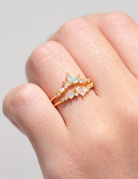 Set anillo Girls Crew zirconia cúbica chapa de oro