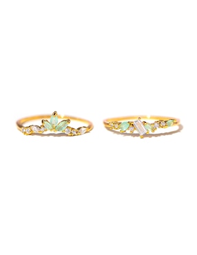 Set anillo Girls Crew zirconia cúbica chapa de oro