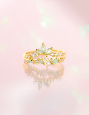 Set anillo Girls Crew zirconia cúbica chapa de oro