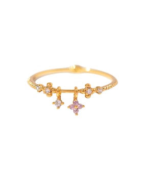 Anillo Girls Crew Charmed zirconia cúbica chapa de oro