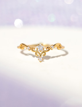 Anillo circular Girls Crew Wish Granted zirconia cúbica chapa de oro