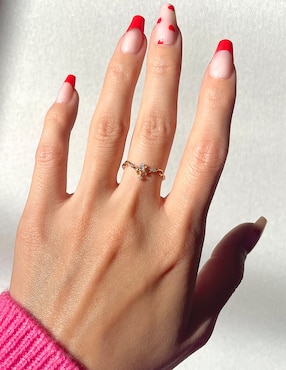 Anillo circular Girls Crew Wish Granted zirconia cúbica chapa de oro