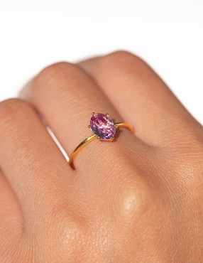 Anillo Girls Crew Essentials zirconia cúbica chapa de oro