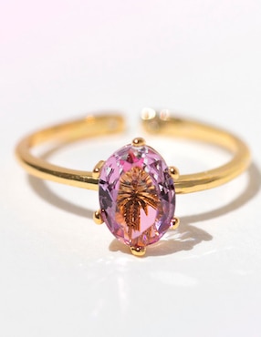 Anillo Girls Crew Essentials zirconia cúbica chapa de oro