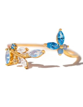 Anillo de flor Girls Crew zirconia brillante