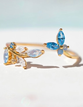 Anillo de flor Girls Crew zirconia brillante