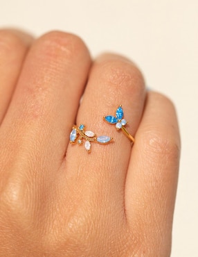Anillo de flor Girls Crew zirconia brillante