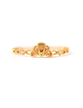 Anillo de croissant Girls Crew Food zirconia cúbica chapa de oro