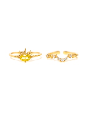 Anillo Girls Crew circonita chapa de oro
